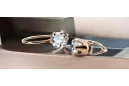 Oro rosa antiguo original de 14k Circón Pendientes Joyería vintage vec056r